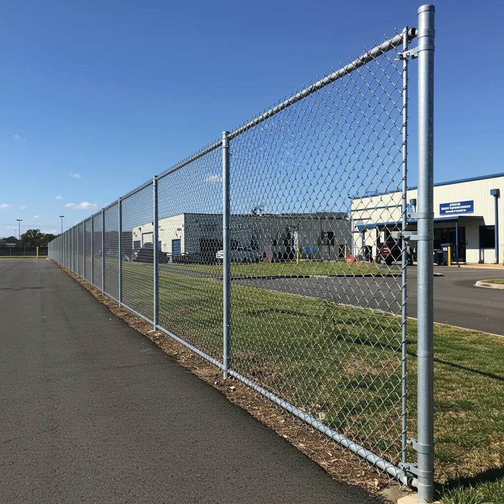 Chain link temporary fencing installed around commercial property in Brooklyn, NY