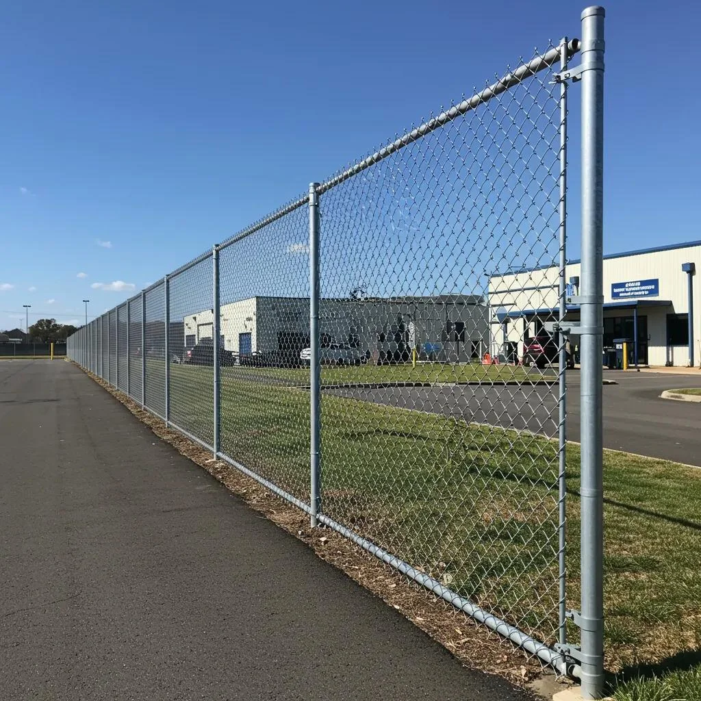 Chain link temporary fencing installed around commercial property in Brooklyn, NY